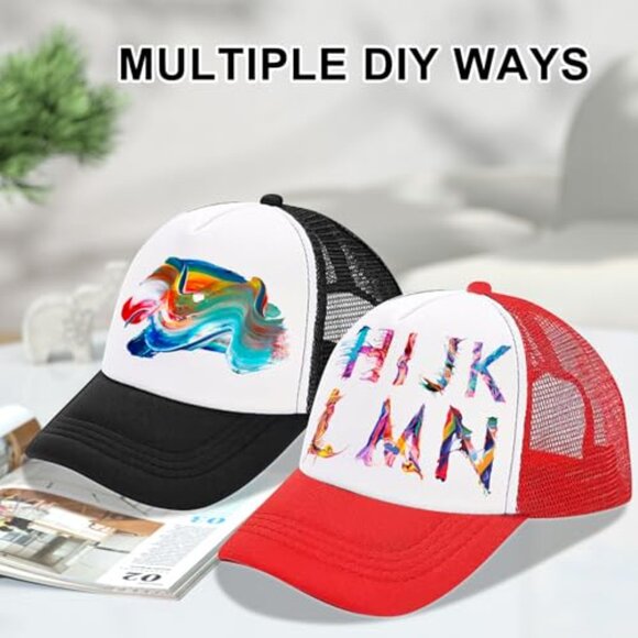 Blank Mesh Trucker Hats Bulk Sublimation DIY Adjustable Baseball Caps Unisex main image 7